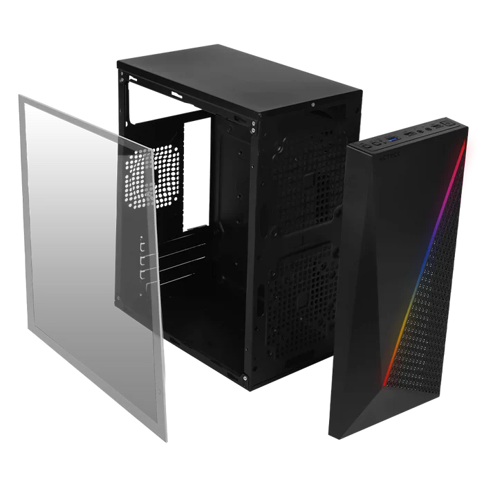 Gabinete Acteck Kyoto GC460, Micro-Tower, Micro-ATX/Mini-ITX, USB 2.0/3.0, con Fuente de 500W, sin Ventiladores Instalados, Negro