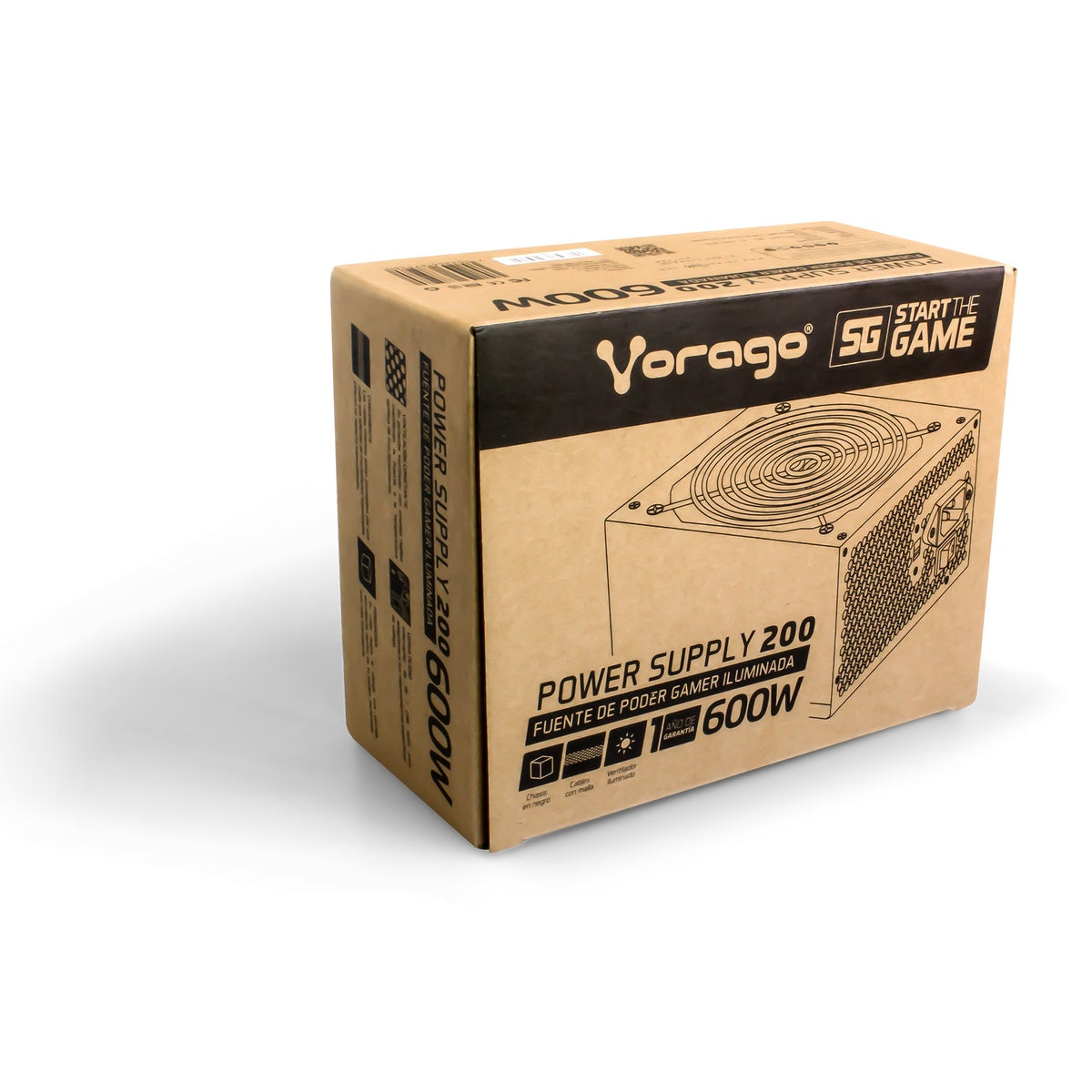 Fuente de Poder Vorago PSU-200, 24-pin ATX, 150mm, 600W