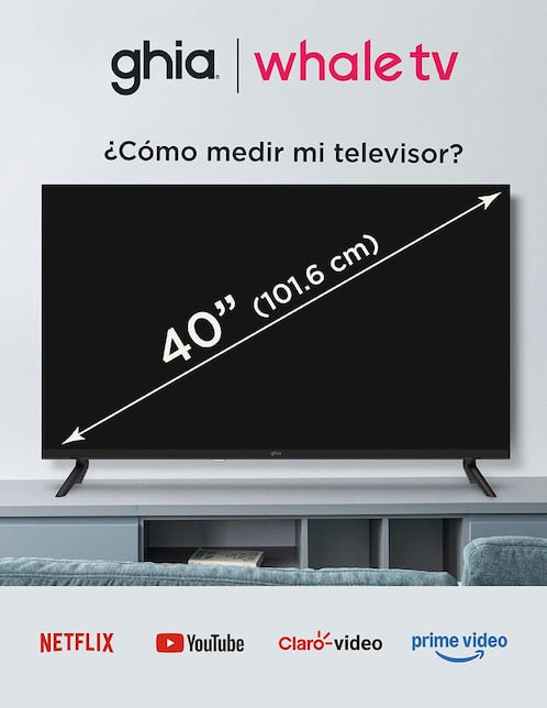 Pantalla Smart TV LED de 40 pulgadas Full HD g40w25 con Whale OS