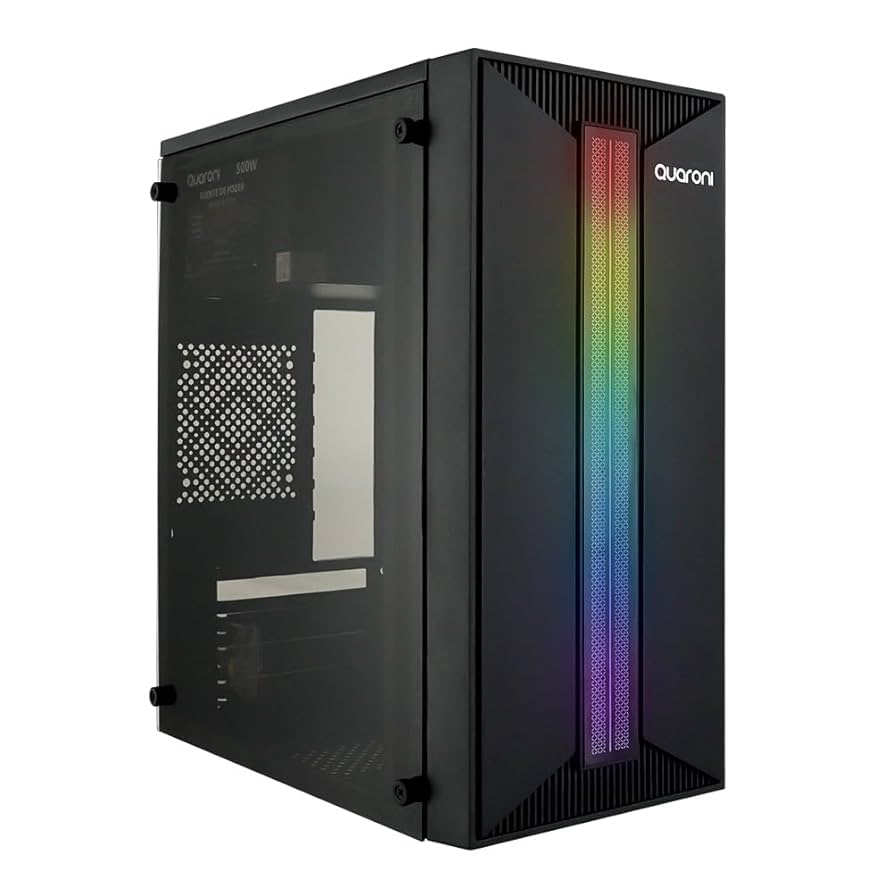 Gabinete Quaroni QCMT-09, Mini-Tower, Micro-ATX/Mini-ITX, USB 2.0/3.0, con Fuente de 500W, sin Ventiladores Instalados, Negro