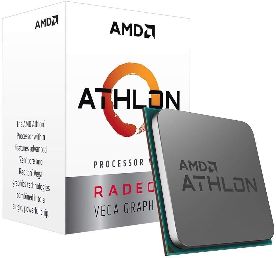 Procesador AMD Athlon 3000G con AMD Radeon Graphics, Socket AM4, 3.50GHz, 2 Núcleos, 4MB Caché - Incluye Disipador