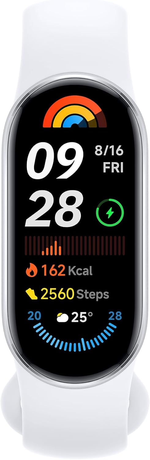 Xiaomi Smartwatch Mi Smart Band 9, Touch, Bluetooth 5.4, Android 13/iOS 14.5, Plata - Resistente al Agua/Polvo