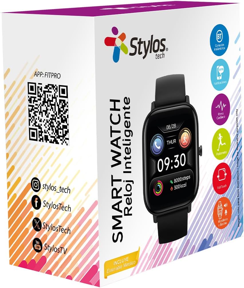 Stylos Smartwatch SW2, Bluetooth, Android/iOS, Dorado