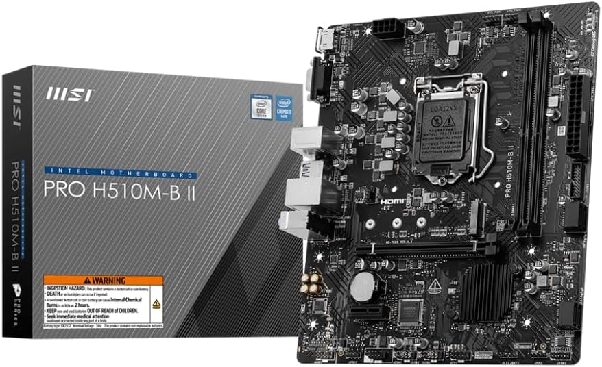 Tarjeta Madre MSI PRO H510M-B II, Micro-ATX, LGA 1200, Intel H470, 64GB DDR4, HDMI para Intel