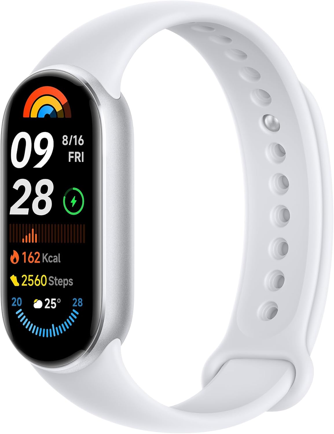 Xiaomi Smartwatch Mi Smart Band 9, Touch, Bluetooth 5.4, Android 13/iOS 14.5, Plata - Resistente al Agua/Polvo