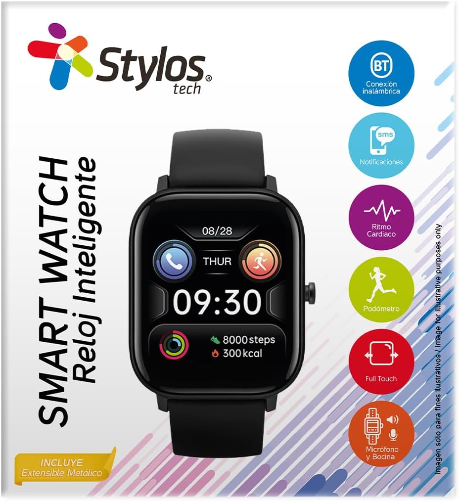 Stylos Smartwatch SW2, Bluetooth, Android/iOS, Dorado