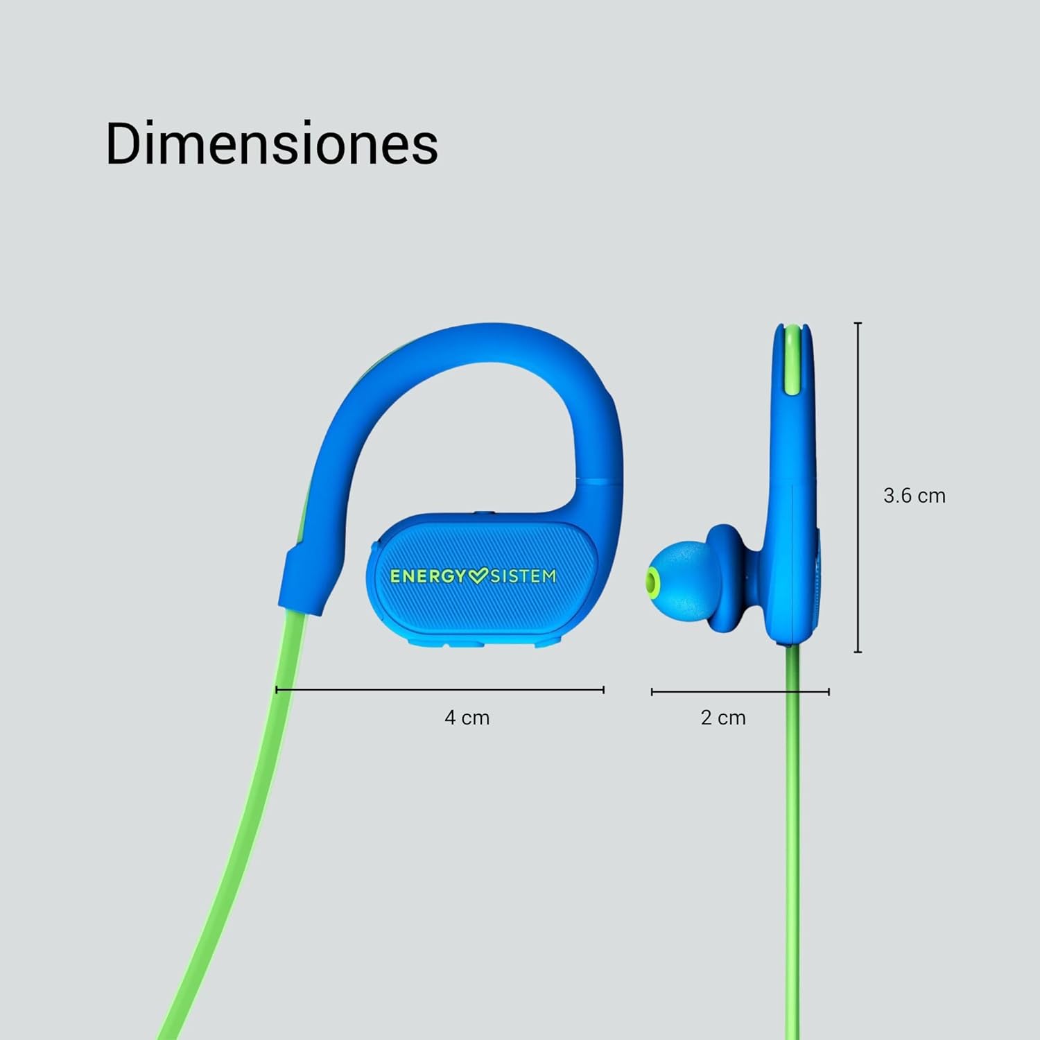 Energy Sistem Audífonos Deportivos Running 2 Neon, Bluetooth, Inalámbrico, Azul/Verde