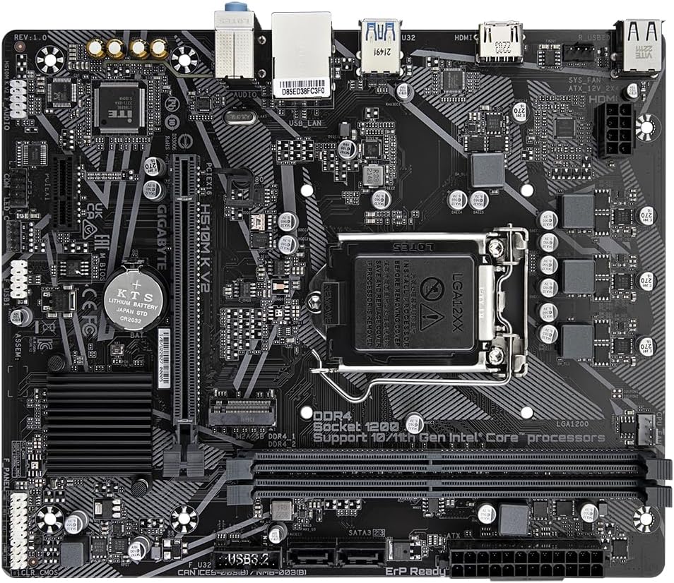 Tarjeta Madre Gigabyte H510M K V2, Micro-ATX, LGA 1200, Intel H470, 64GB DDR4, HDMI para Intel