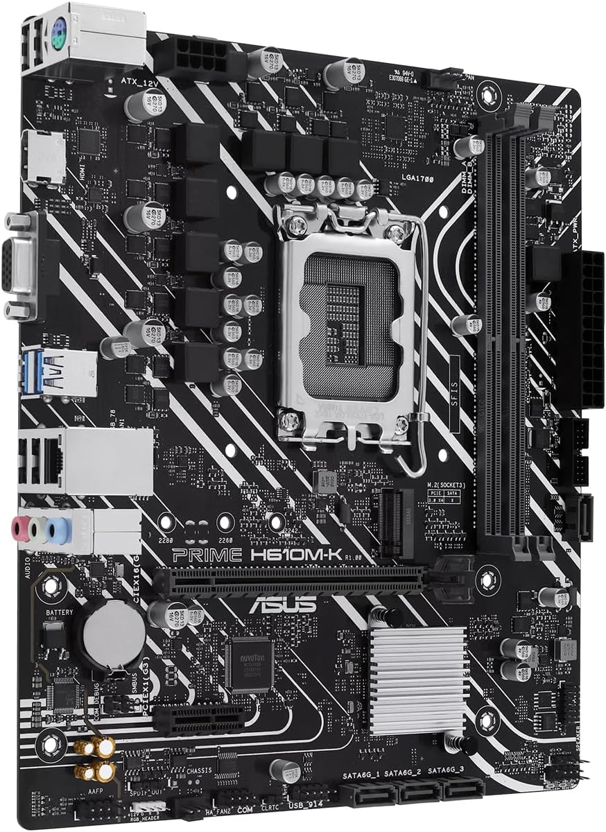 Tarjeta Madre ASUS PRIME H610M-K, Micro-ATX, LGA 1700, Intel H610, 96GB DDR5, HDMI para Intel