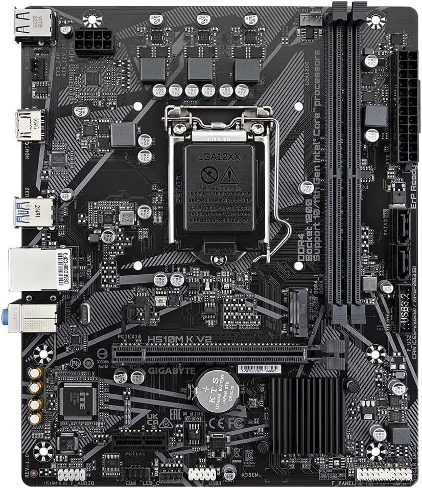 Tarjeta Madre Gigabyte H510M K V2, Micro-ATX, LGA 1200, Intel H470, 64GB DDR4, HDMI para Intel