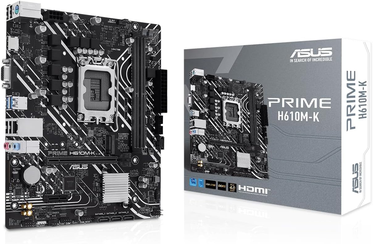 Tarjeta Madre ASUS PRIME H610M-K, Micro-ATX, LGA 1700, Intel H610, 96GB DDR5, HDMI para Intel