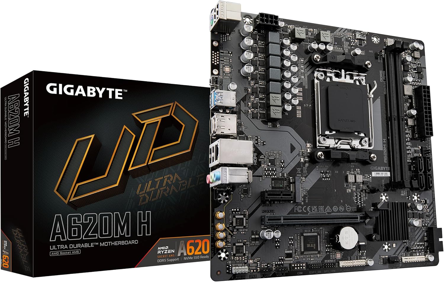 Tarjeta Madre Gigabyte A620M H, Micro-ATX, Socket AM5, AMD A620, 96GB DDR5, HDMI/DP para AMD