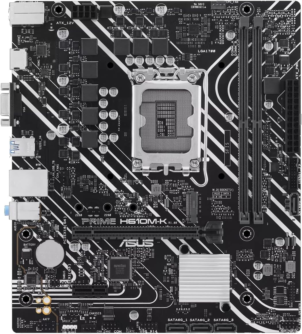 Tarjeta Madre ASUS PRIME H610M-K, Micro-ATX, LGA 1700, Intel H610, 96GB DDR5, HDMI para Intel