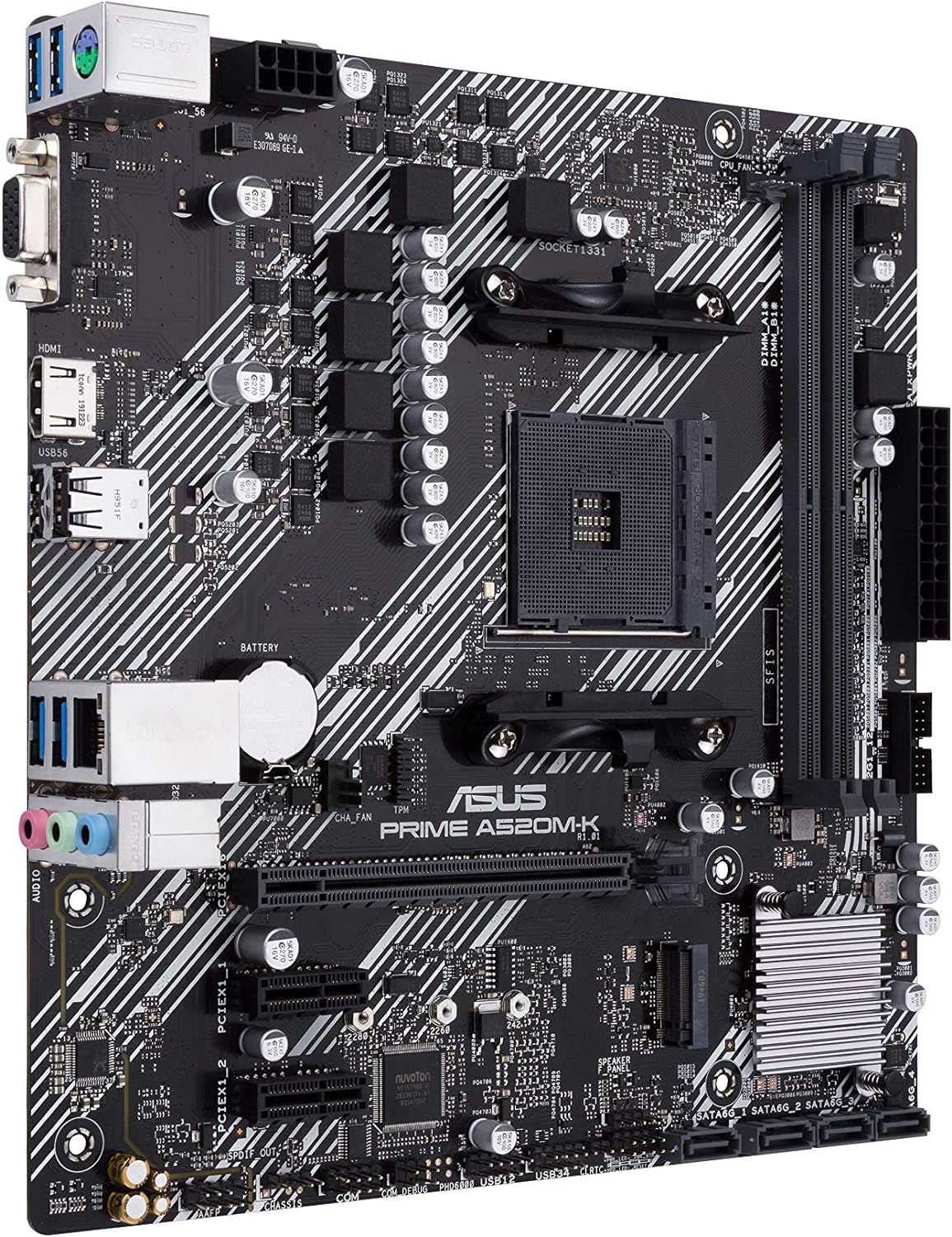 Tarjeta Madre ASUS PRIME A520M-K, Micro-ATX, Socket AM4, AMD A520, 64GB DDR4, HDMI para AMD