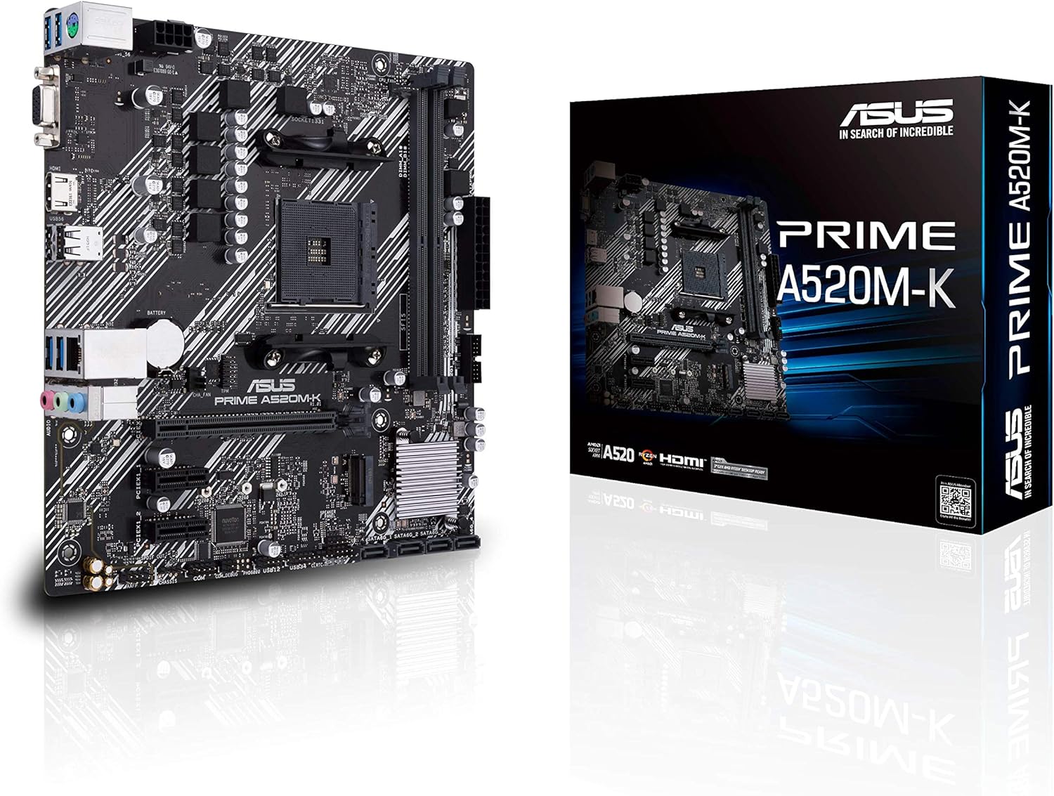 Tarjeta Madre ASUS PRIME A520M-K, Micro-ATX, Socket AM4, AMD A520, 64GB DDR4, HDMI para AMD