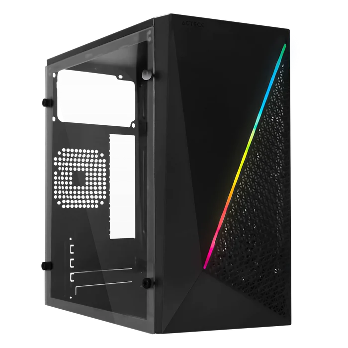 Gabinete Acteck Kyoto GC460, Micro-Tower, Micro-ATX/Mini-ITX, USB 2.0/3.0, con Fuente de 500W, sin Ventiladores Instalados, Negro