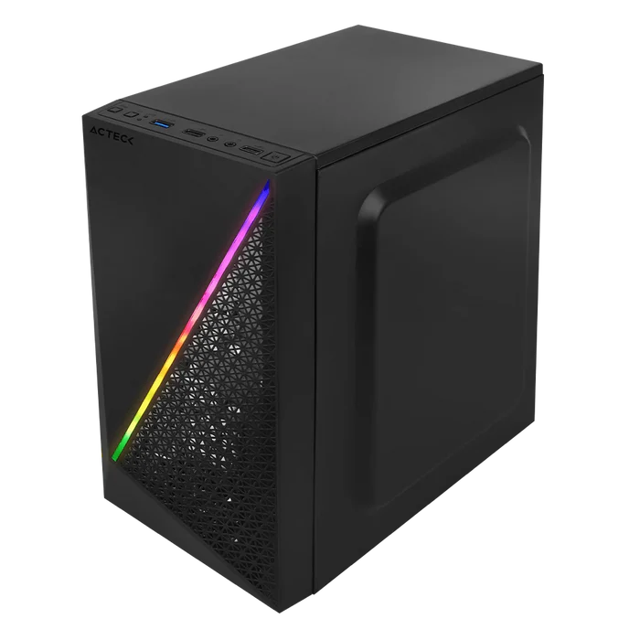 Gabinete Acteck Kyoto GC460, Micro-Tower, Micro-ATX/Mini-ITX, USB 2.0/3.0, con Fuente de 500W, sin Ventiladores Instalados, Negro