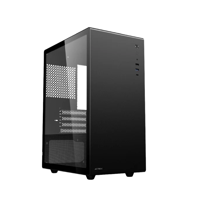 Gabinete Acteck Neuss Pro GI717, Midi-Tower, Micro-ATX/Mini-ITX, USB 2.0/3.0, sin Fuente, sin Ventiladores Instalados, Negro