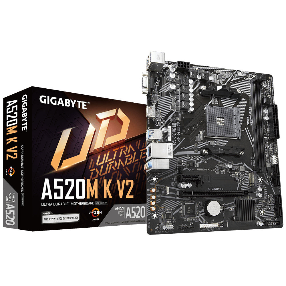 Tarjeta Madre Gigabyte A520M K V2, Micro-ATX, Socket AM4, AMD A520, 64GB DDR4, HDMI para AMD