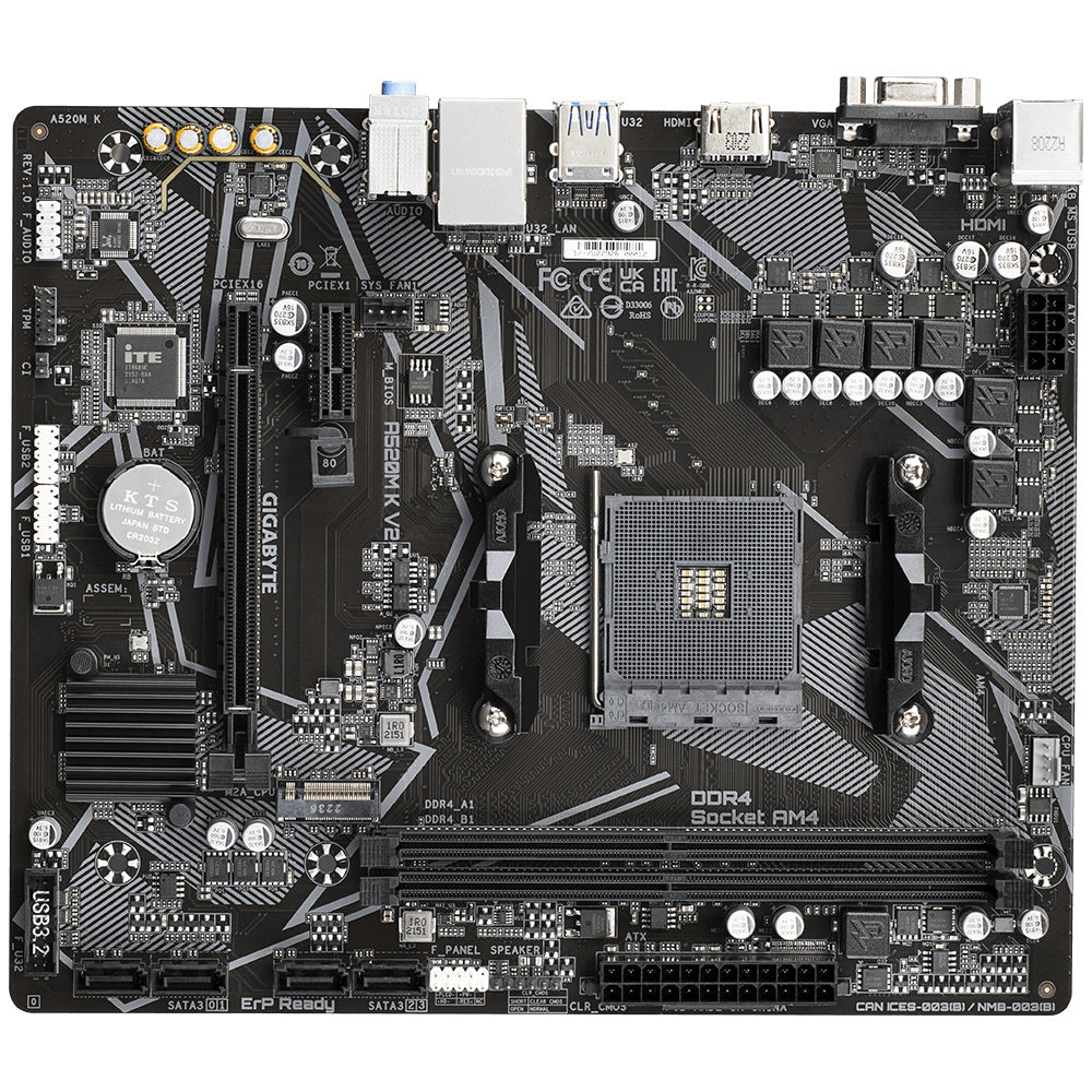 Tarjeta Madre Gigabyte A520M K V2, Micro-ATX, Socket AM4, AMD A520, 64GB DDR4, HDMI para AMD