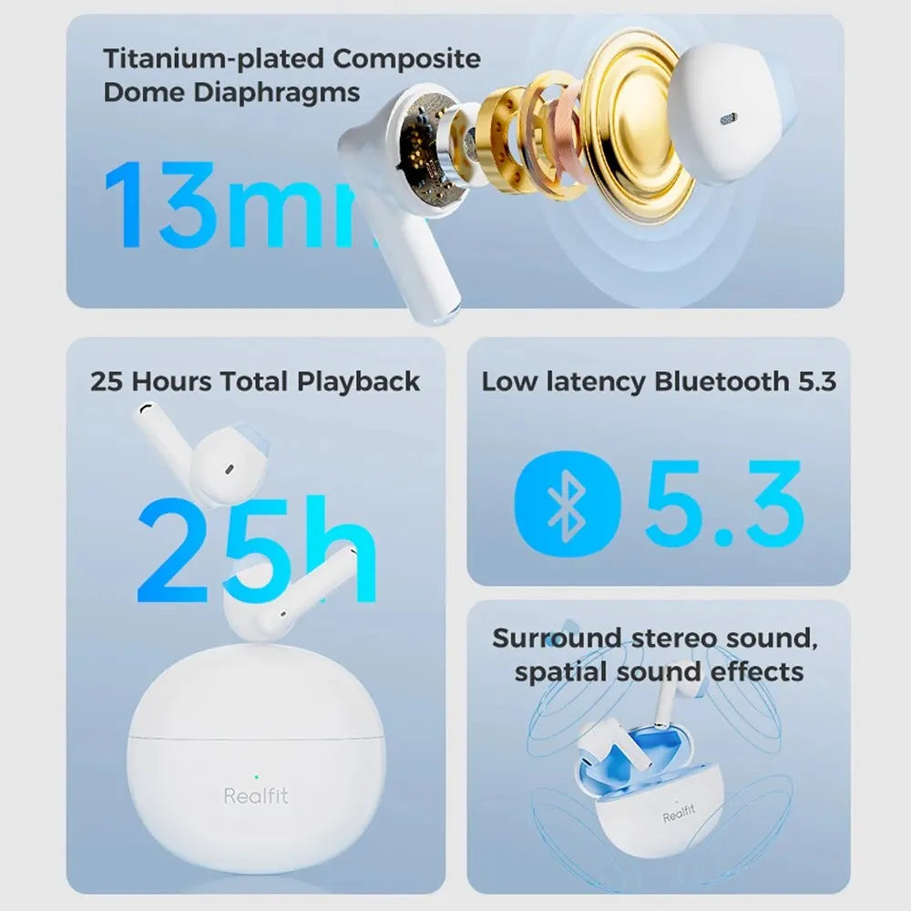 Realfit F2 auriculares Bluetooth excelente calidad HIFI TWS auriculares inalámbricos al por mayor para realme xiaomi