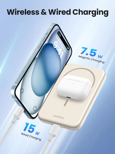 PowerBank MagSafe de 5000mAh Carga Inalámbrica y por Cable