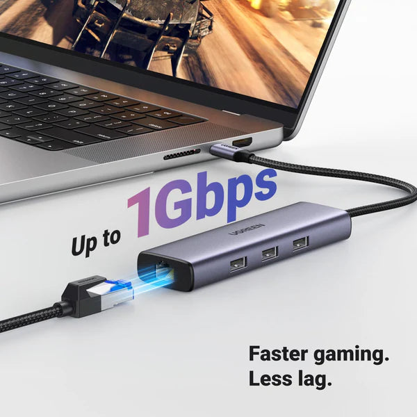Adaptador HUB USB-C 6 en 1 | USB-A | HDMI 4k | Ethernet 1Gbps | USB-C |