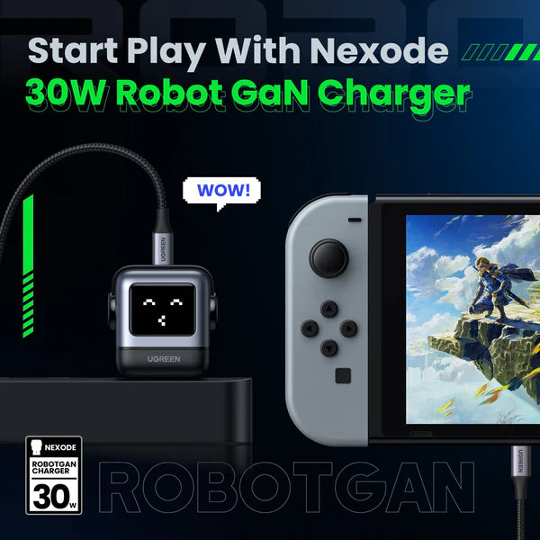 Cargador 30W GaNRobot USB-C de Carga Rápida