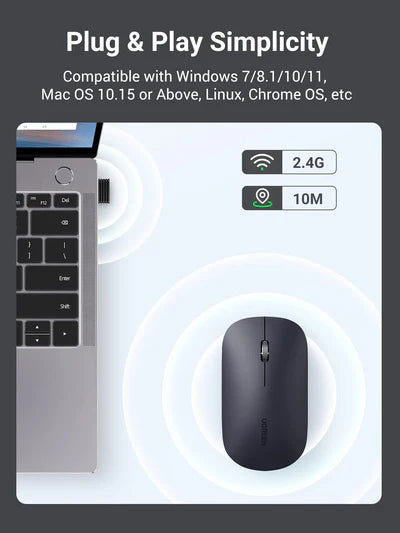 Mouse inalámbrico 2.4 GHz | Ultra Delgado y Silencioso |